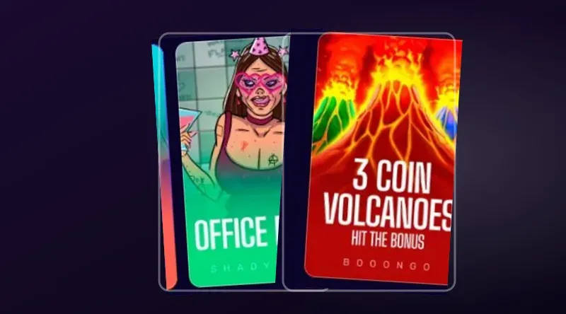 Automaty w lobby X3Bet – okładki Office Party i 3 Coin Volcanoes